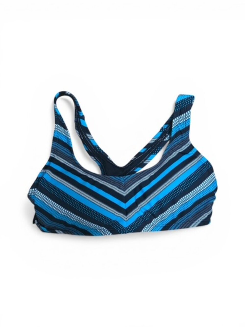 Mossimo Teal, Black white and gray chevron pattern Bikini Top M